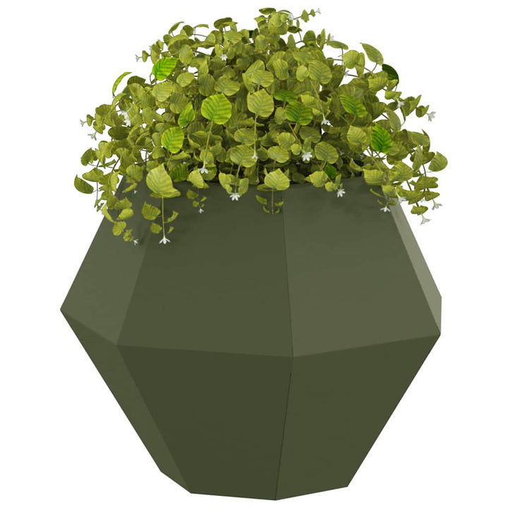 Plantekasse 2 stk. Oliven grøn 50 x 50 x 40 cm Stål