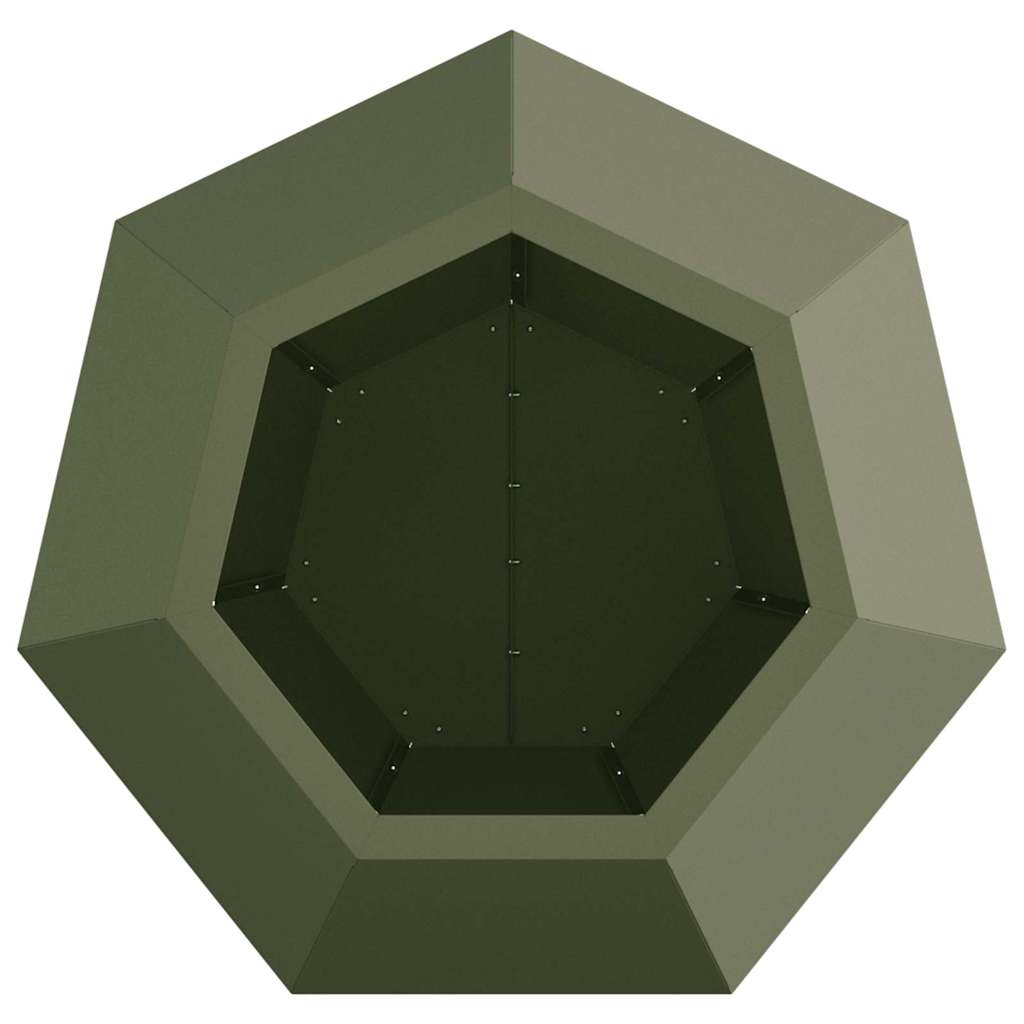 Plantekasse 2 stk. Oliven grøn 50 x 50 x 40 cm Stål
