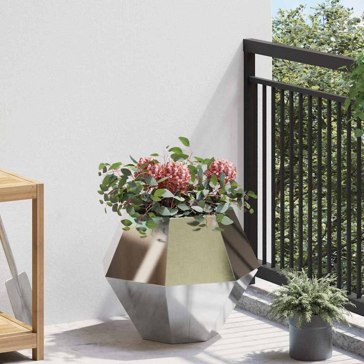 Plantekasse 2 stk. Sølv 50 x 50 x 40 cm Rustfrit stål