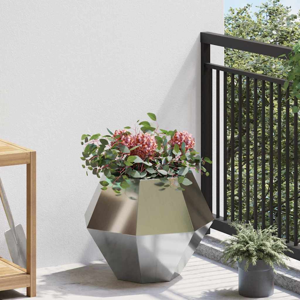 Plantekasse 2 stk. Sølv 50 x 50 x 40 cm Galvaniseret stål