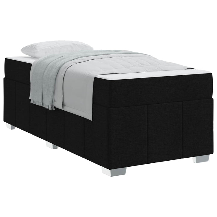 Sengestel med madras Sort 100 x 200 cm Stof