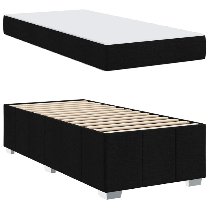 Sengestel med madras Sort 100 x 200 cm Stof