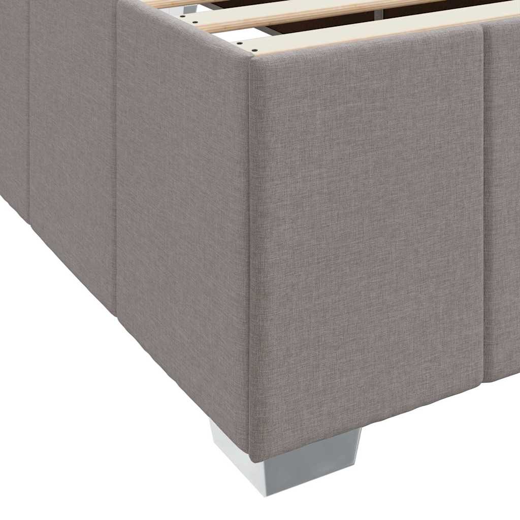 Sengestel med madras Gråbrun 100 x 200 cm Stof