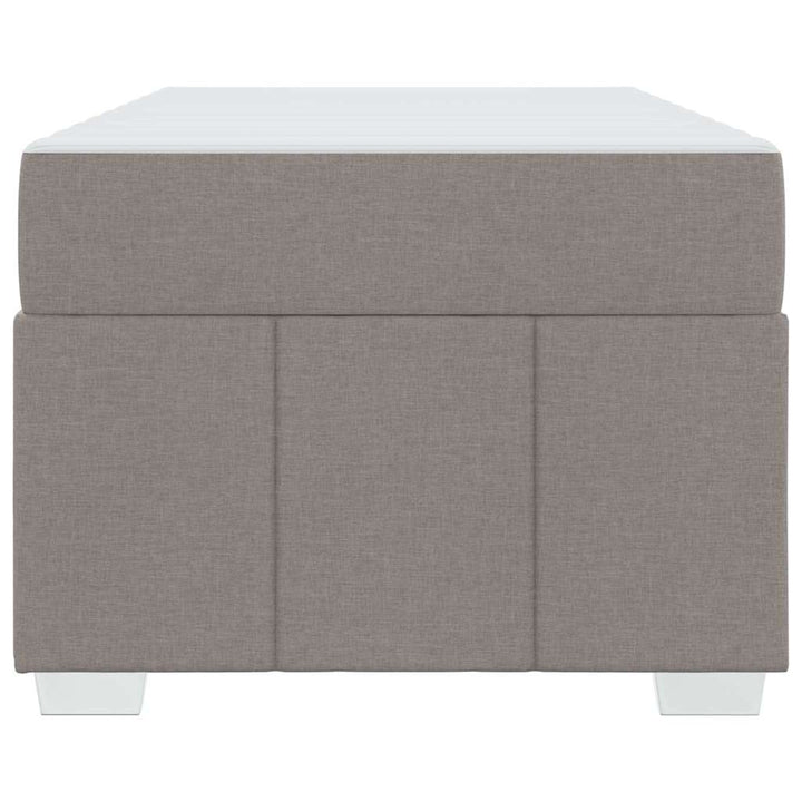 Sengestel med madras Gråbrun 100 x 200 cm Stof