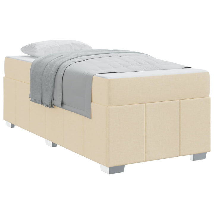 Sengestel med madras Creme 100 x 200 cm Stof