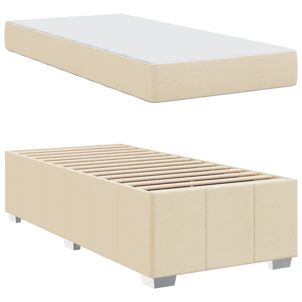 Sengestel med madras Creme 100 x 200 cm Stof
