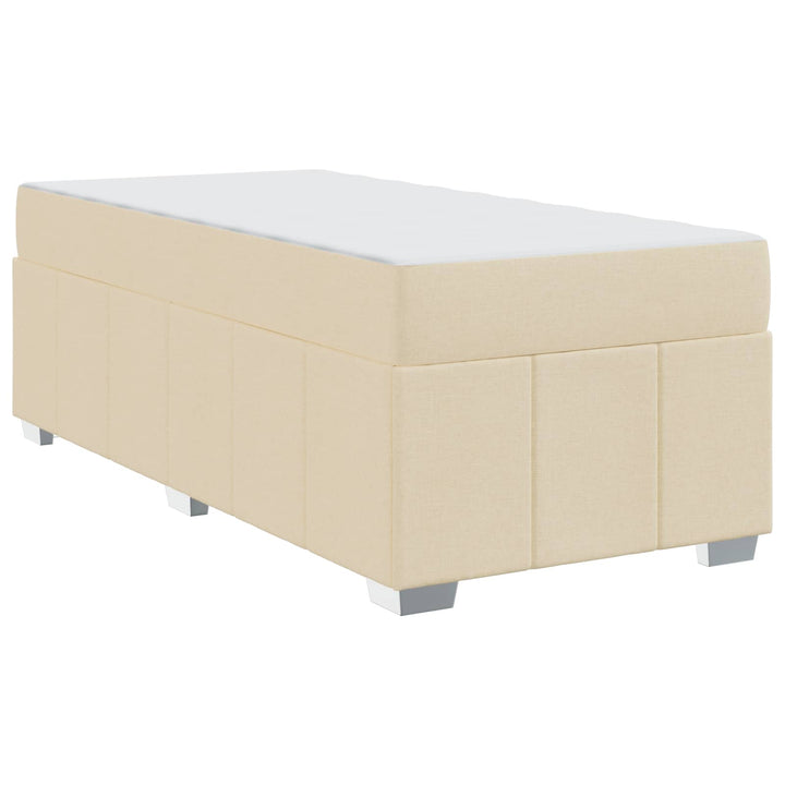 Sengestel med madras Creme 100 x 200 cm Stof