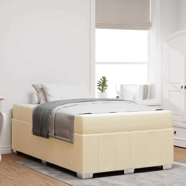 Sengestel med madras Creme 120 x 190 cm Stof