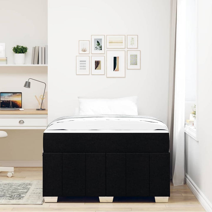 Sengestel med madras Sort 120 x 200 cm Stof