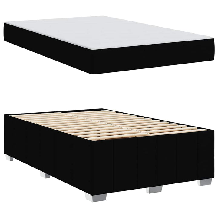 Sengestel med madras Sort 120 x 200 cm Stof