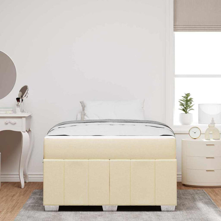 Sengestel med madras Creme 120 x 200 cm Stof