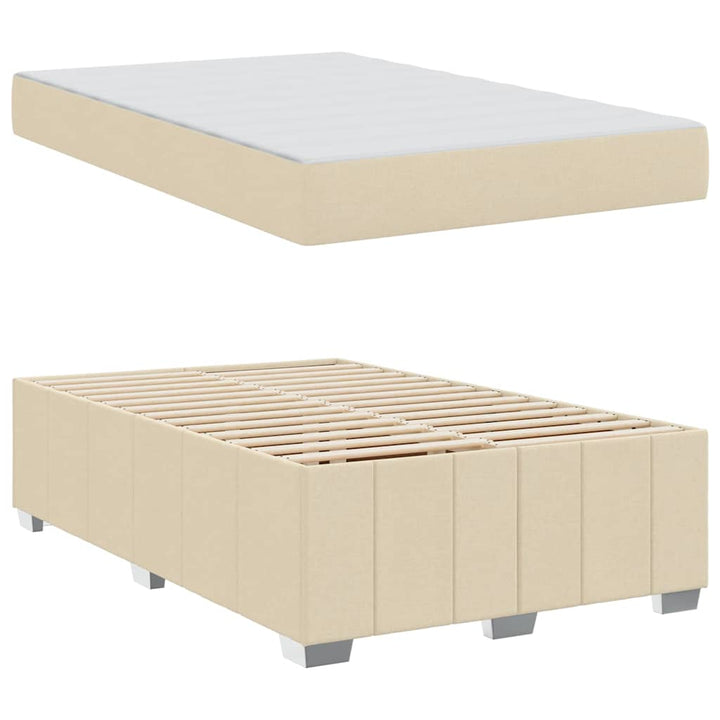Sengestel med madras Creme 120 x 200 cm Stof