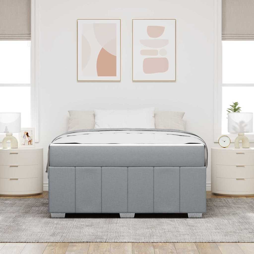 Sengestel med madras Lysegrå 140 x 200 cm Stof