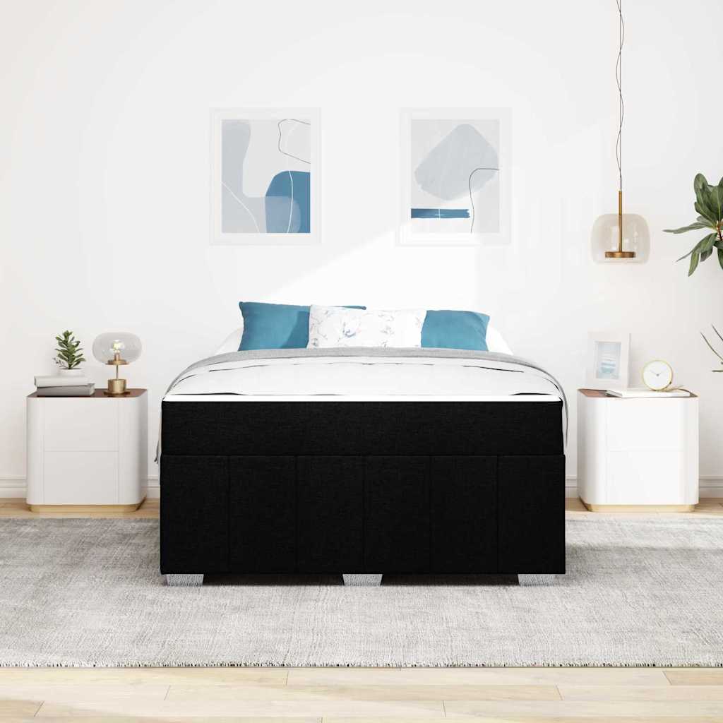 Sengestel med madras Sort 140 x 200 cm Stof