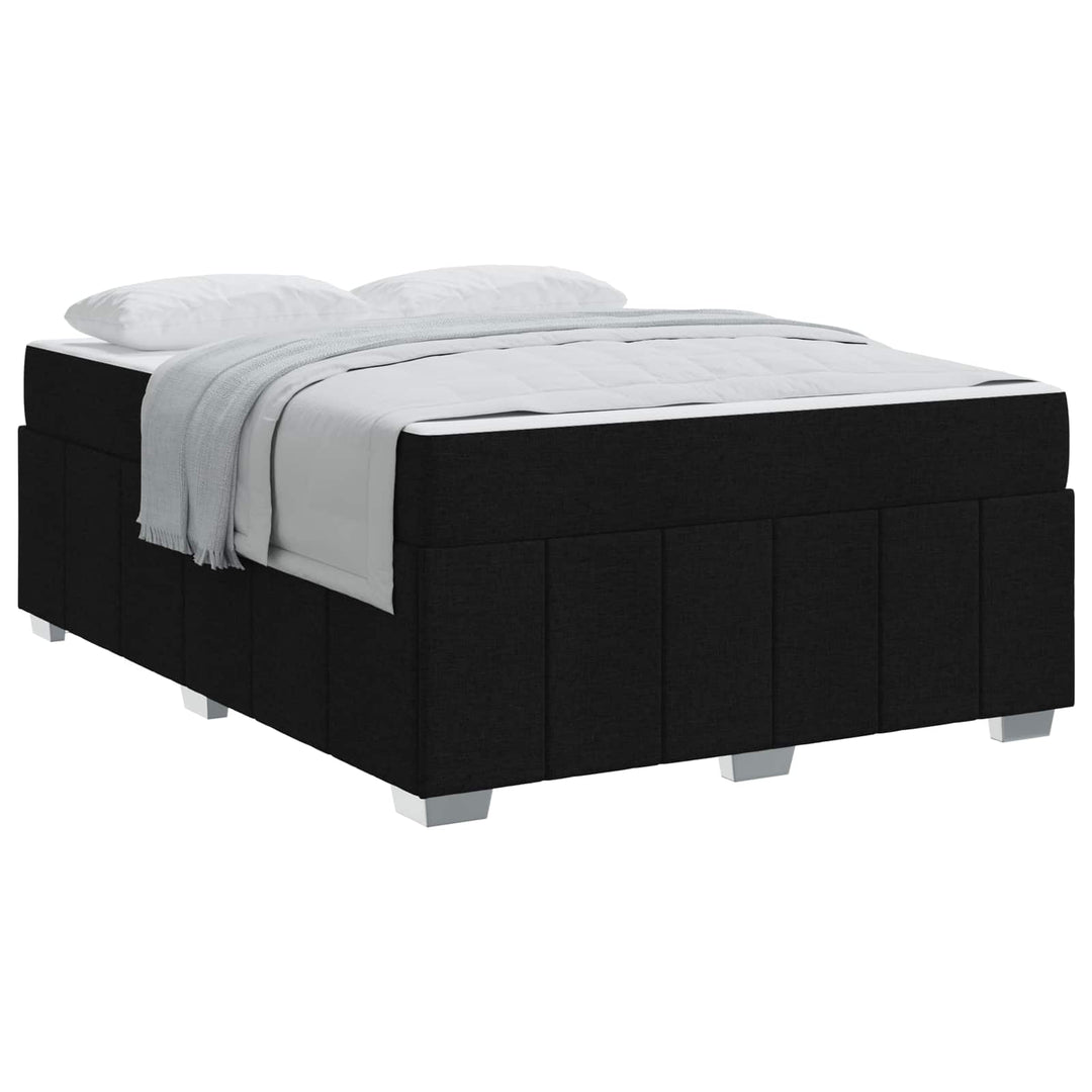 Sengestel med madras Sort 140 x 200 cm Stof