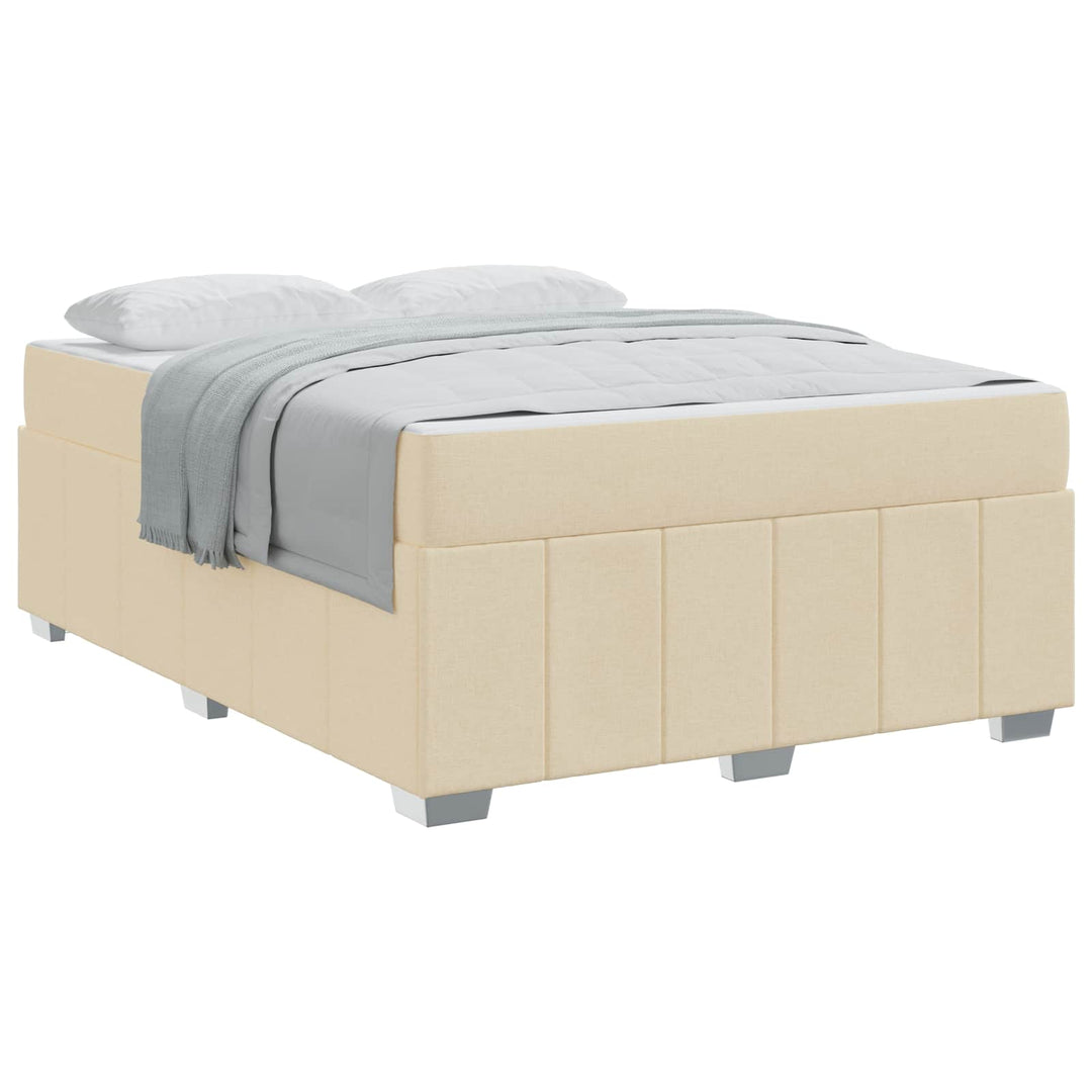 Sengestel med madras Creme 140 x 200 cm Stof