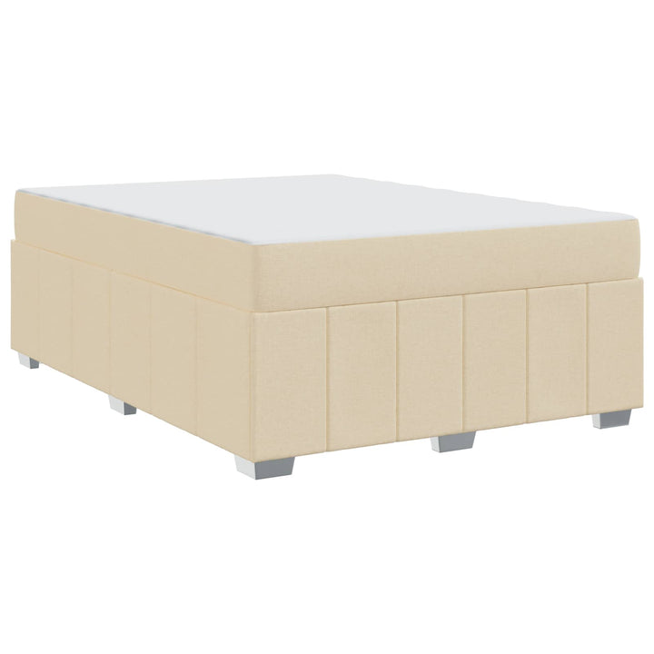 Sengestel med madras Creme 140 x 200 cm Stof