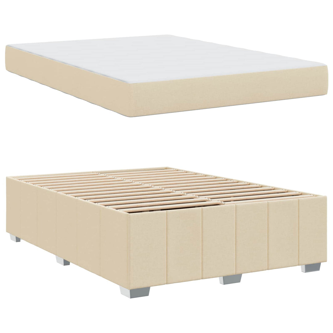 Sengestel med madras Creme 140 x 200 cm Stof
