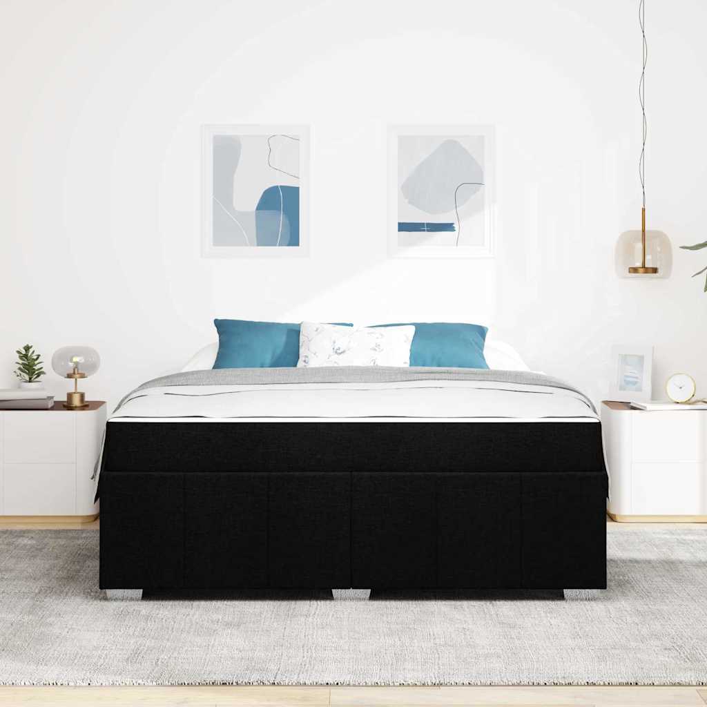 Sengestel med madras Sort 180 x 200 cm Stof