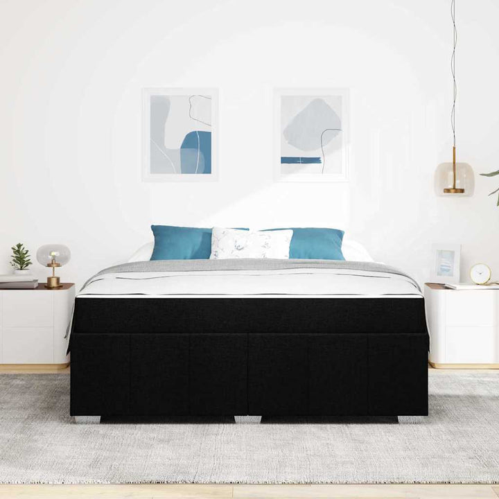 Sengestel med madras Sort 180 x 200 cm Stof