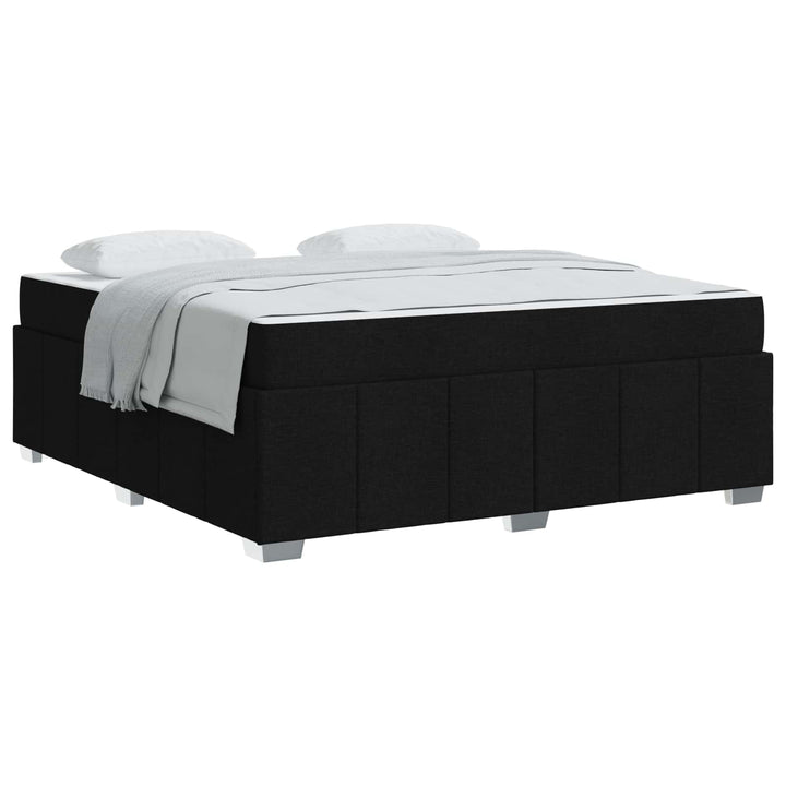 Sengestel med madras Sort 180 x 200 cm Stof