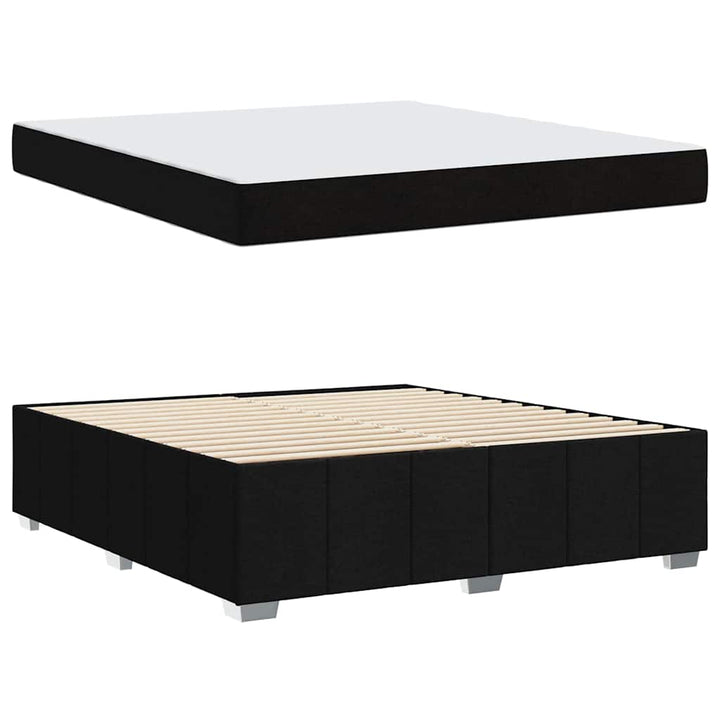 Sengestel med madras Sort 180 x 200 cm Stof