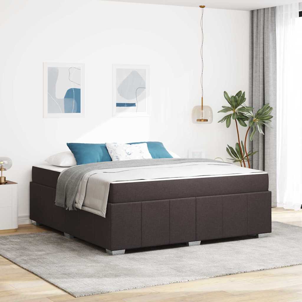 Sengestel med madras Mørk Brun 180 x 200 cm Stof