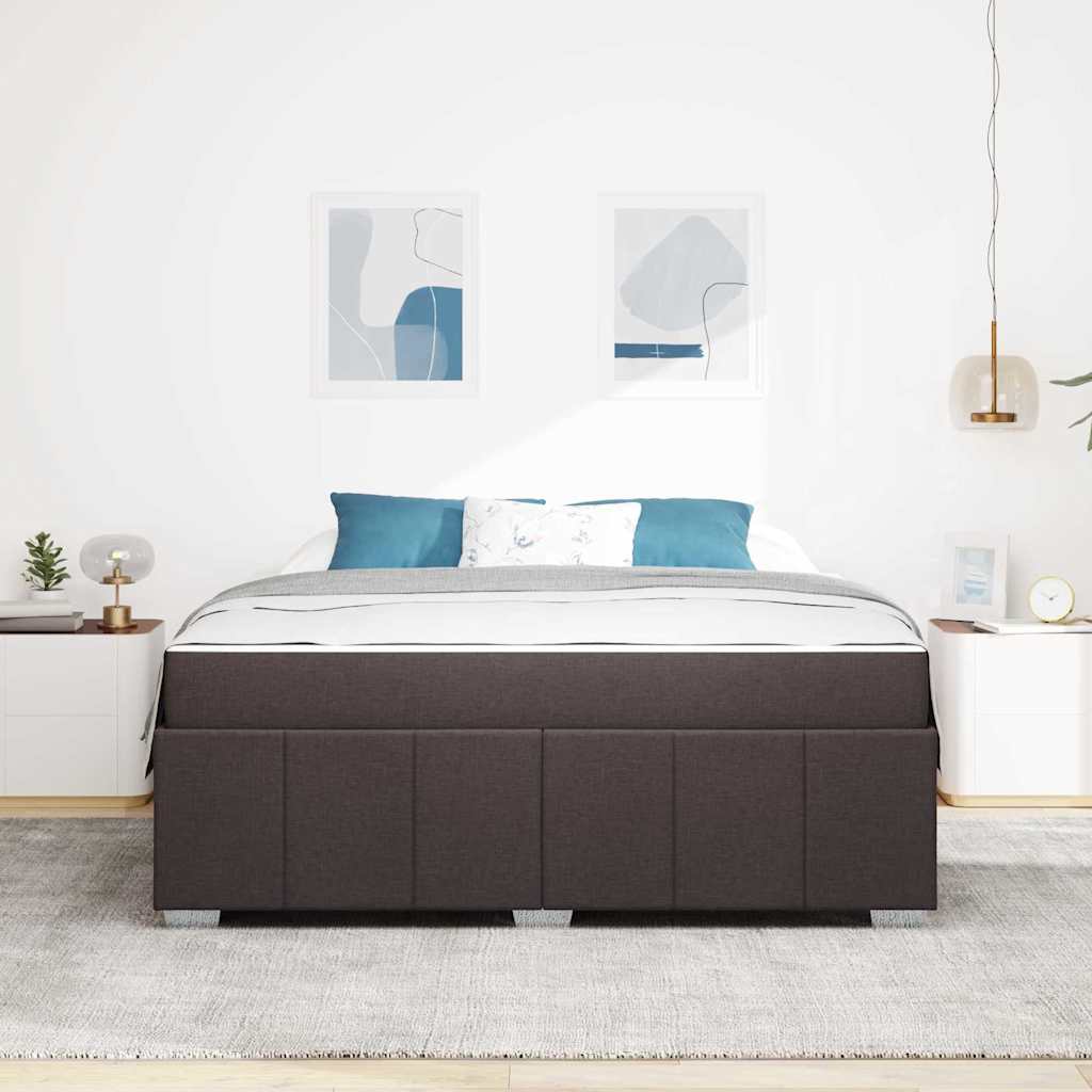 Sengestel med madras Mørk Brun 180 x 200 cm Stof