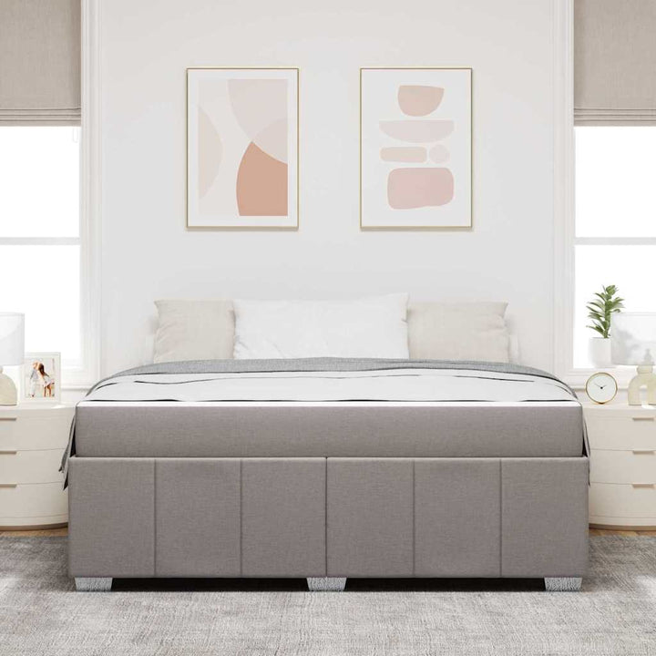 Sengestel med madras Gråbrun 180 x 200 cm Stof