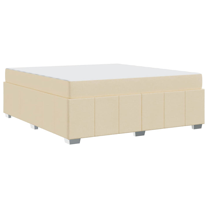 Sengestel med madras Creme 180 x 200 cm Stof