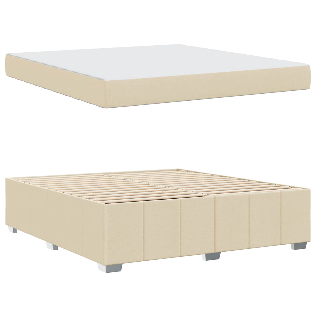 Sengestel med madras Creme 180 x 200 cm Stof
