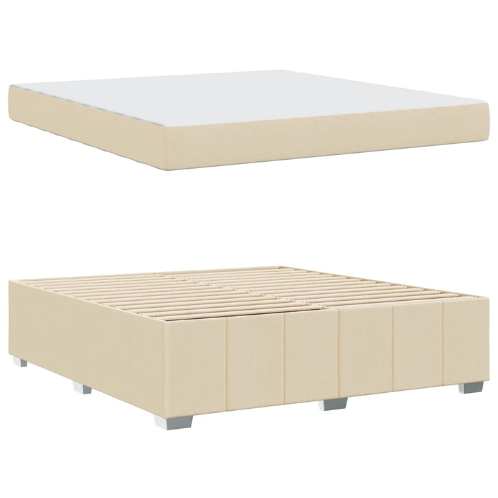 Sengestel med madras Creme 180 x 200 cm Stof