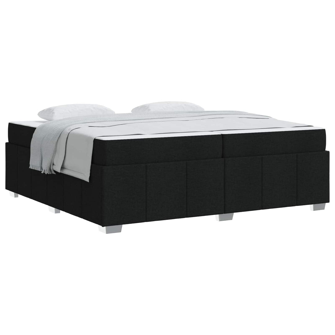 Sengestel med madras Sort 200 x 200 cm Stof