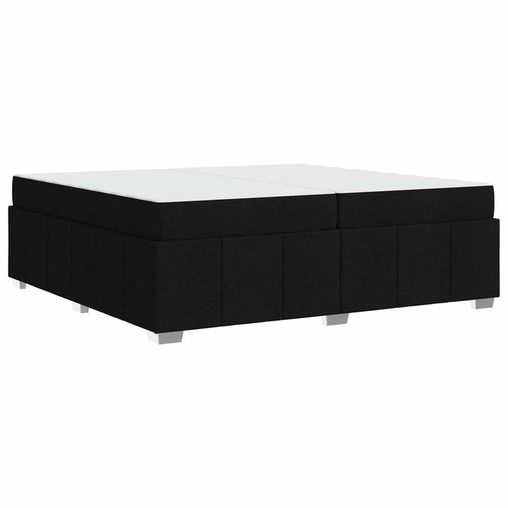 Sengestel med madras Sort 200 x 200 cm Stof