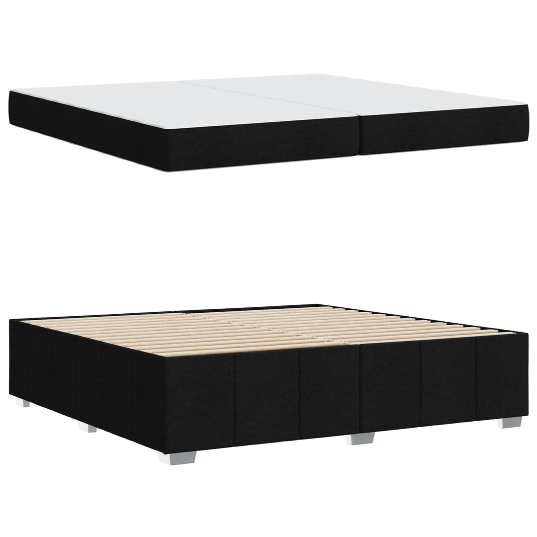 Sengestel med madras Sort 200 x 200 cm Stof
