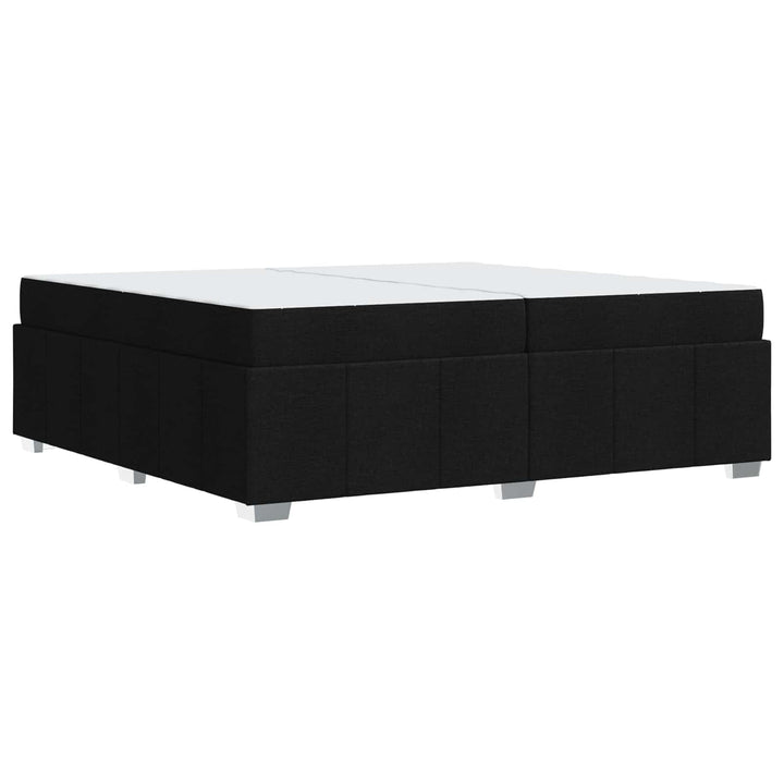 Sengestel med madras Sort 200 x 200 cm Stof