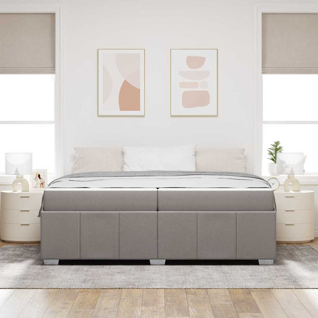 Sengestel med madras Gråbrun 200 x 200 cm Stof