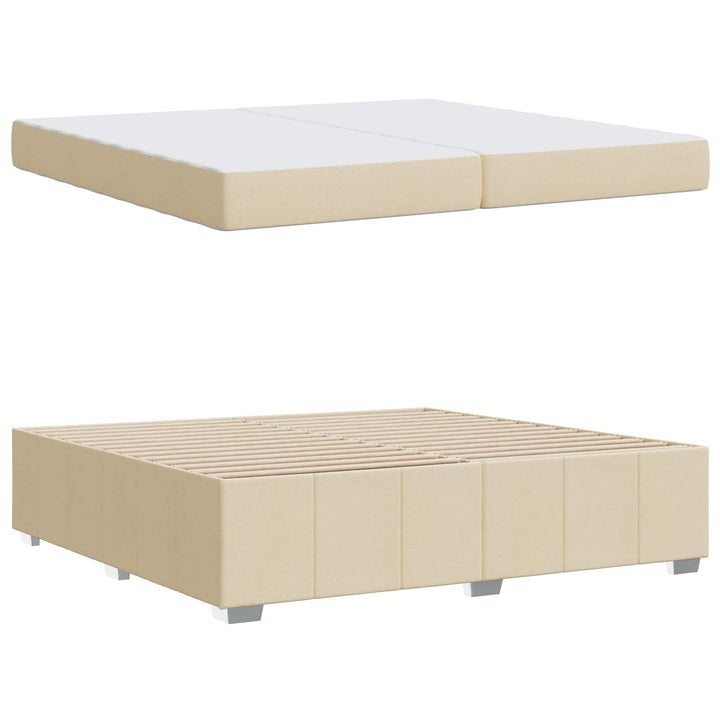 Sengestel med madras Creme 200 x 200 cm Stof