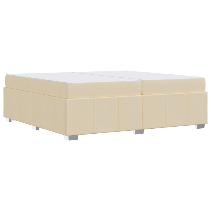 Sengestel med madras Creme 200 x 200 cm Stof