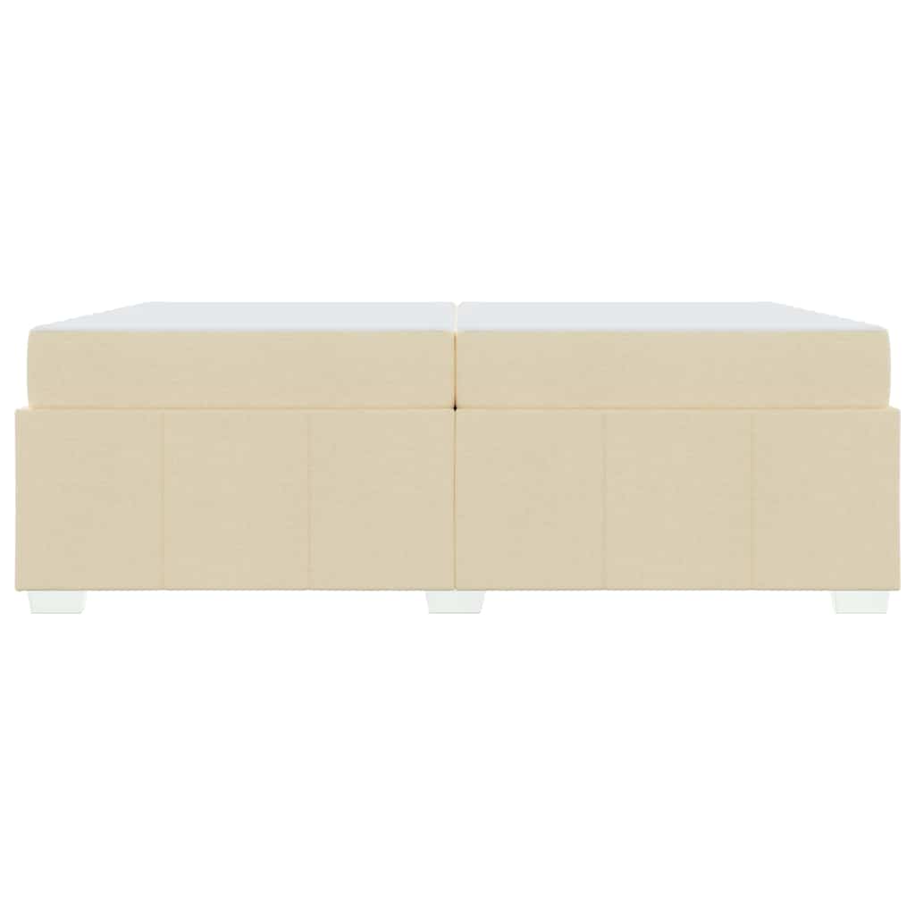Sengestel med madras Creme 200 x 200 cm Stof