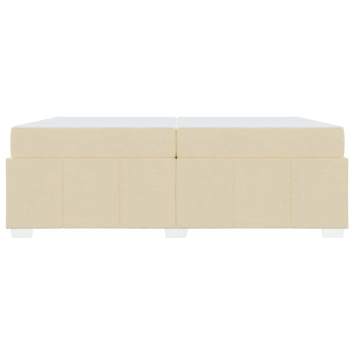 Sengestel med madras Creme 200 x 200 cm Stof