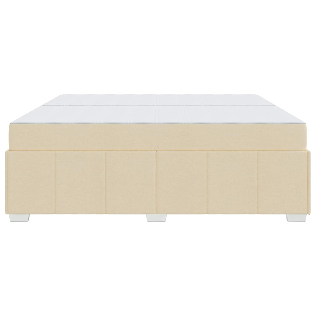 Sengestel med madras Creme 200 x 200 cm Stof