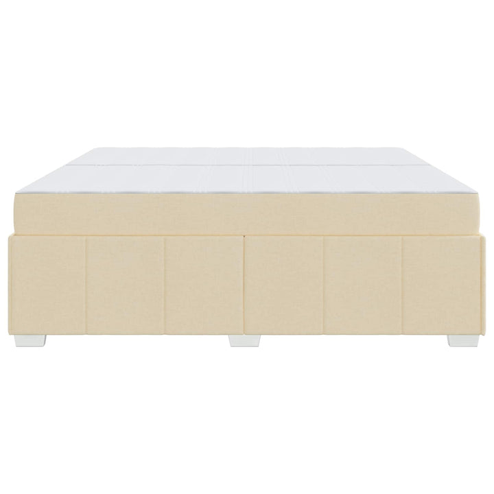 Sengestel med madras Creme 200 x 200 cm Stof