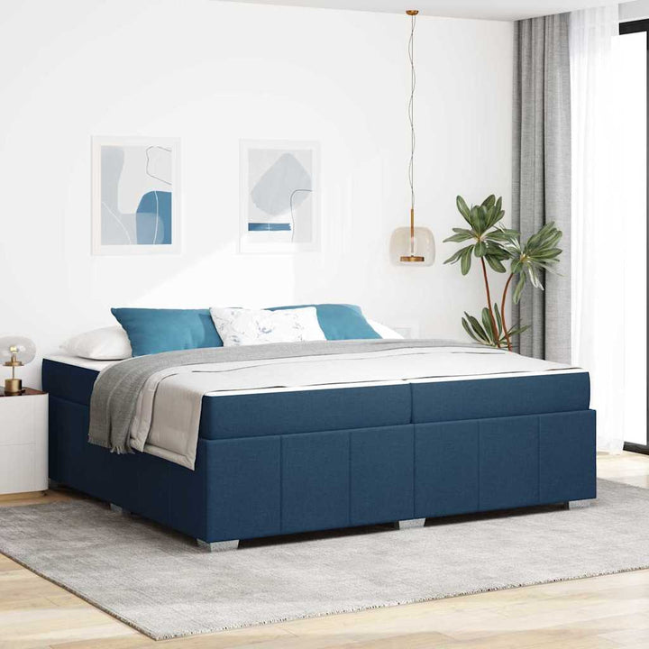 Sengestel med madras Blå 200 x 200 cm Stof