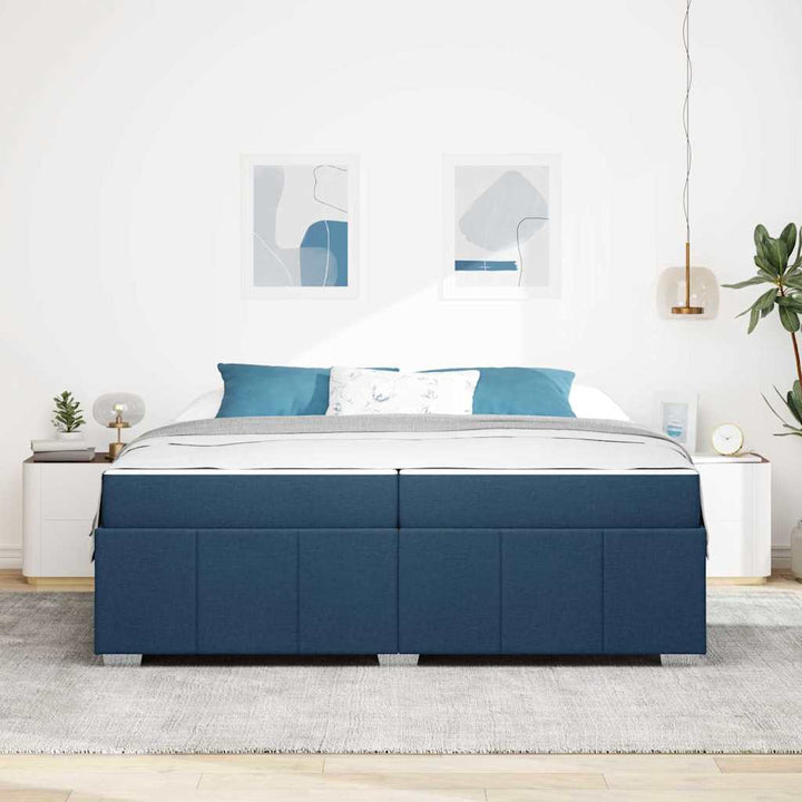 Sengestel med madras Blå 200 x 200 cm Stof