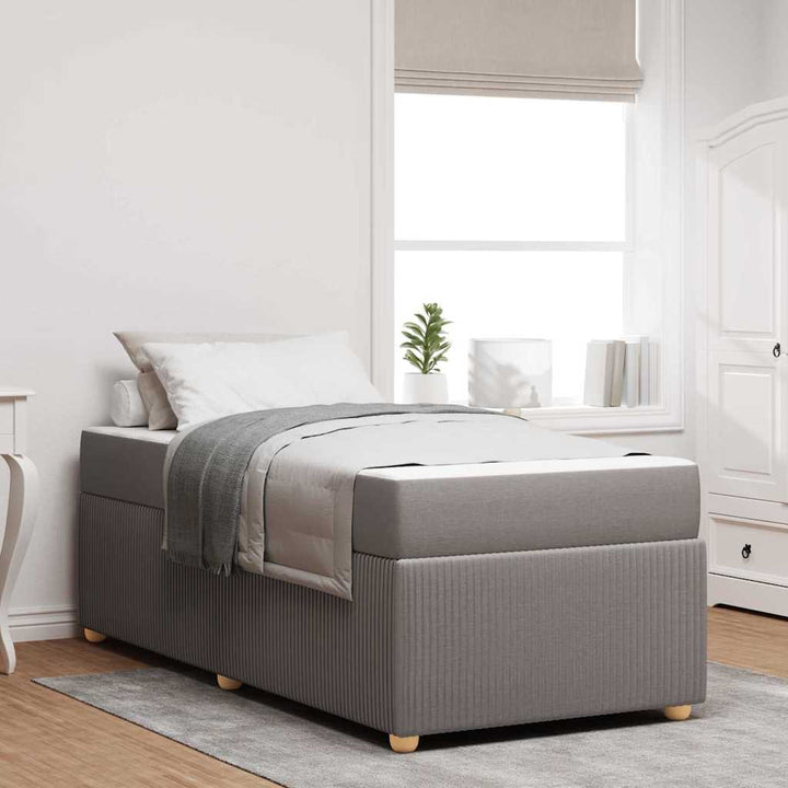 Sengestel med madras Gråbrun 80 x 200 cm Stof