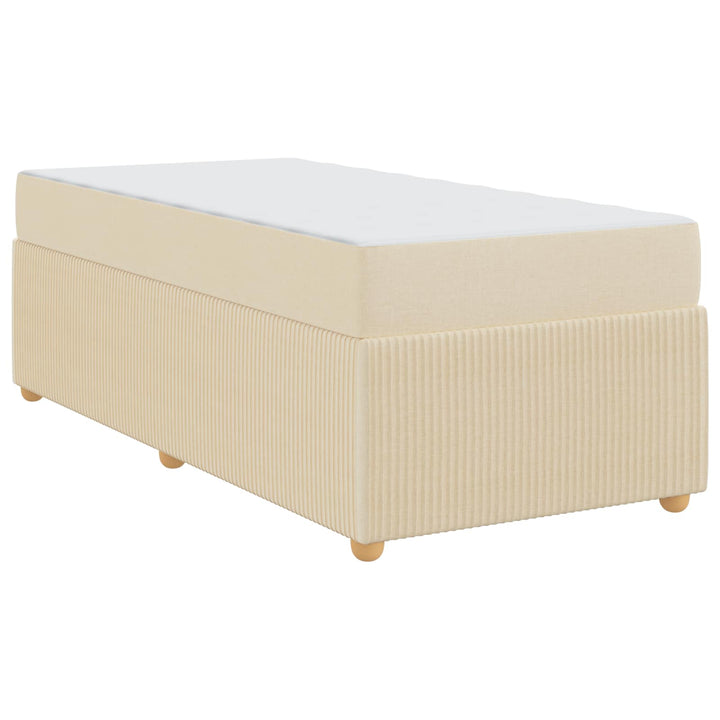 Sengestel med madras Creme 80 x 200 cm Stof