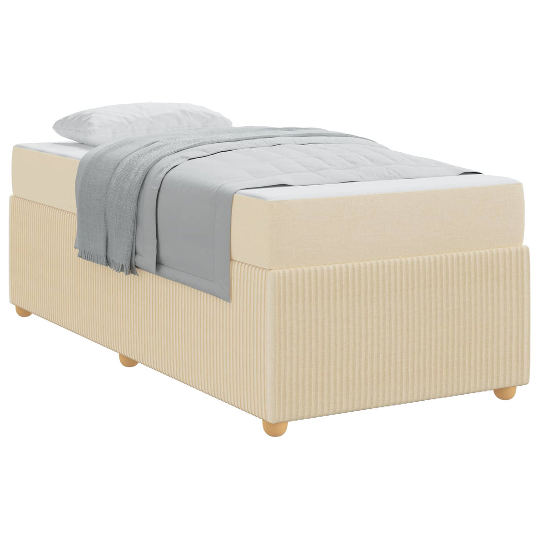 Sengestel med madras Creme 90 x 190 cm Stof