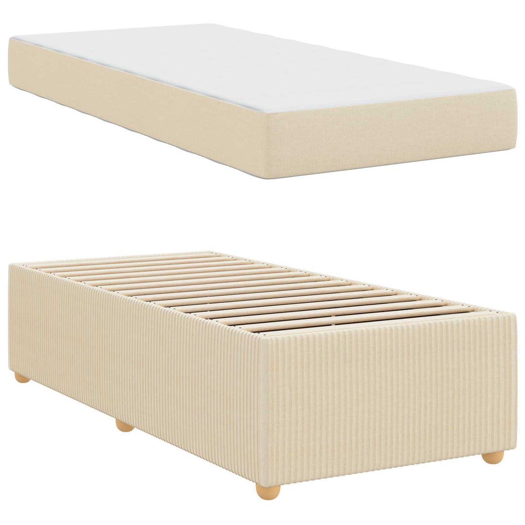 Sengestel med madras Creme 90 x 190 cm Stof