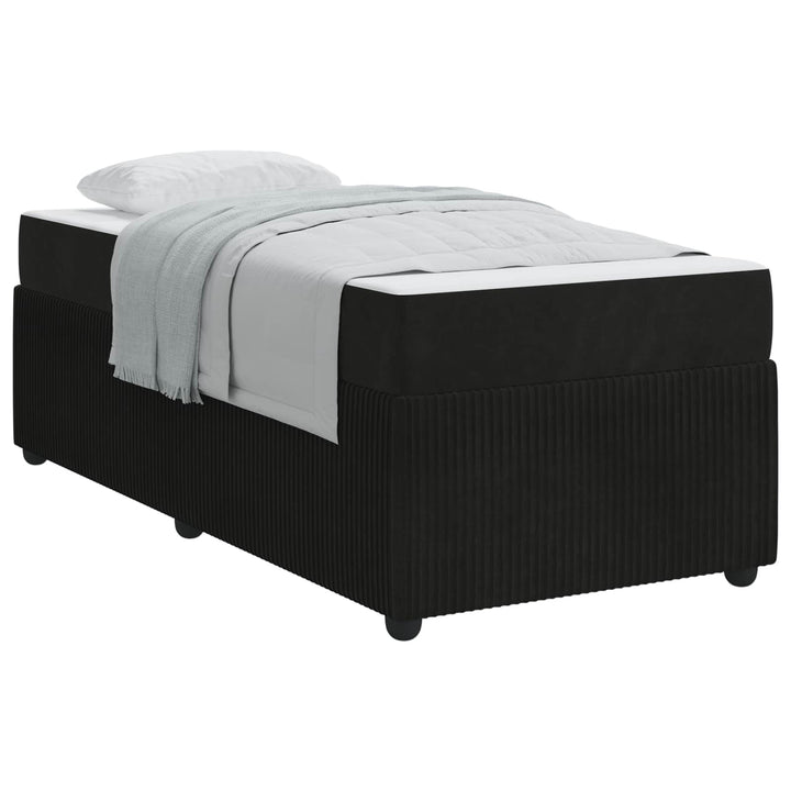 Sengestel med madras Sort 90 x 190 cm Stof